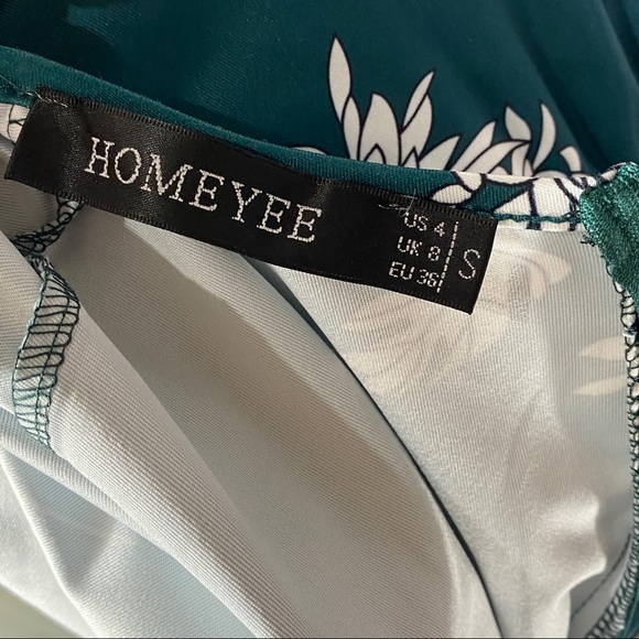 Homeyee floral casual A-Line midi dress size 4 - Picture 9 of 9